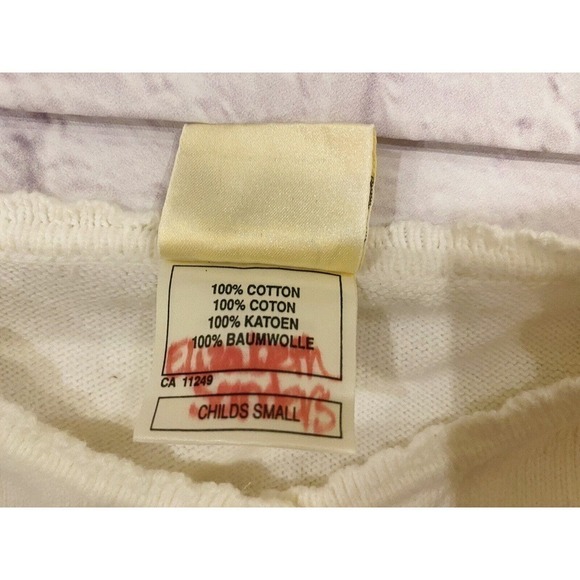 Laura Ashley Mother Child Ivory Cream Cardigan Girl’s Small Button Front Classic - Picture 4 of 4